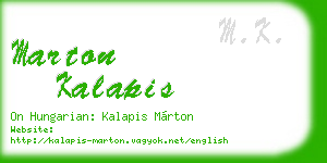 marton kalapis business card